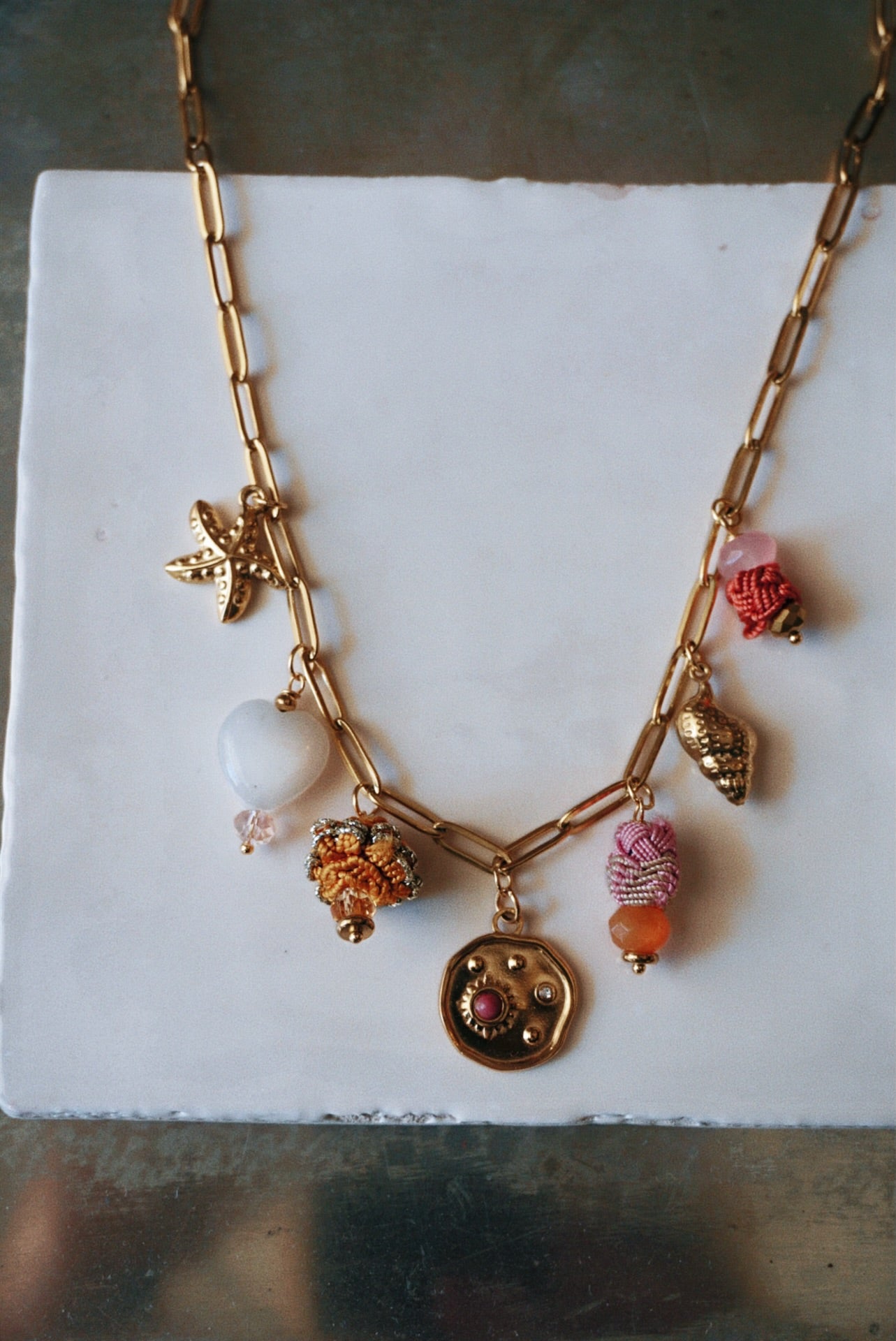 Sunset Treasure Charm Necklace
