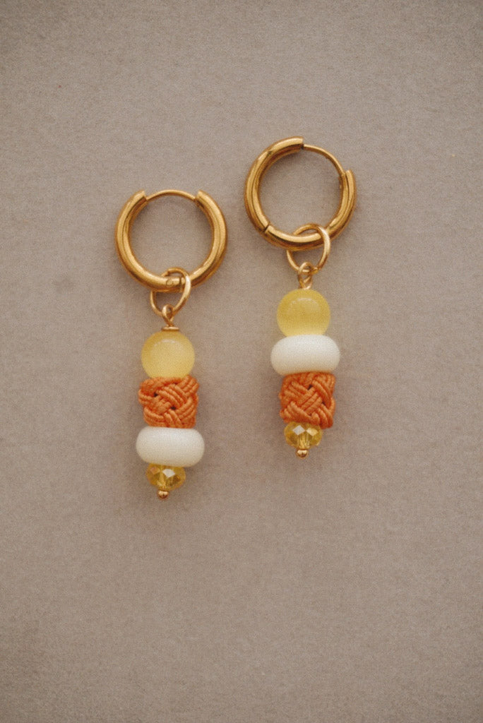 Golden Apricot Hoop Earrings
