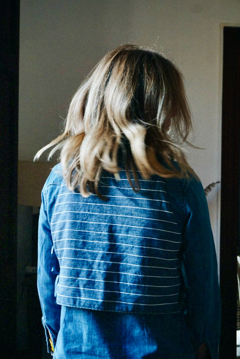 Reversible Side Tie Top Stripes & Squares