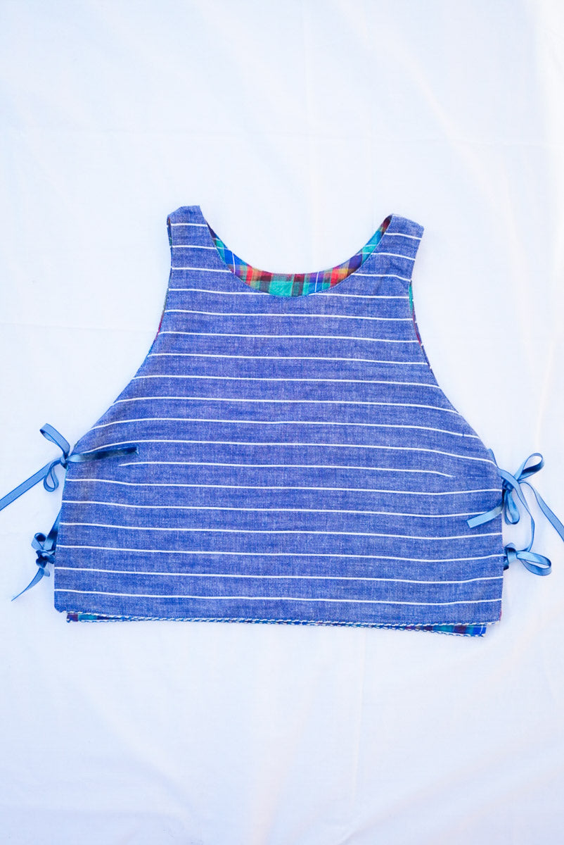Reversible Side Tie Top Stripes & Squares
