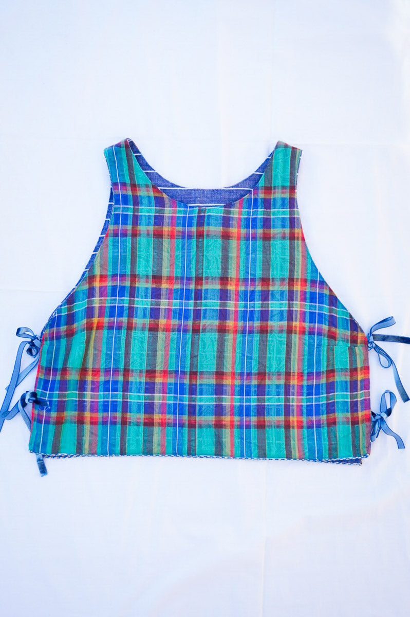Reversible Side Tie Top Stripes & Squares