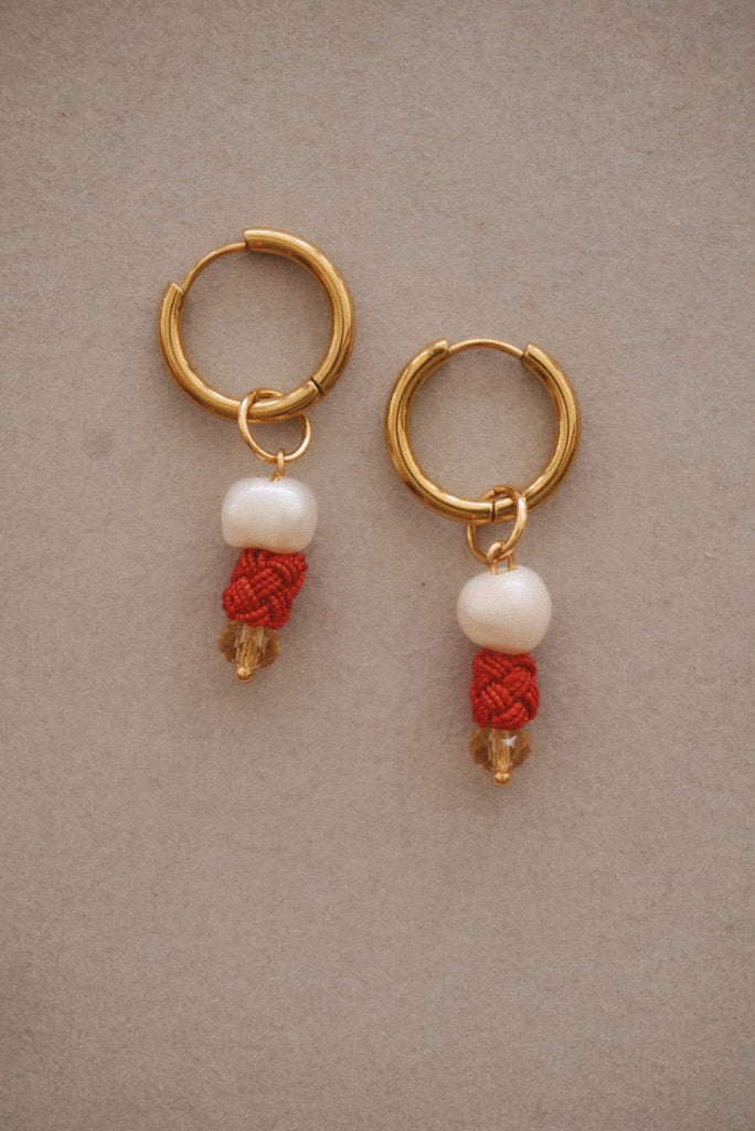 Red Ember Hoop Earrings