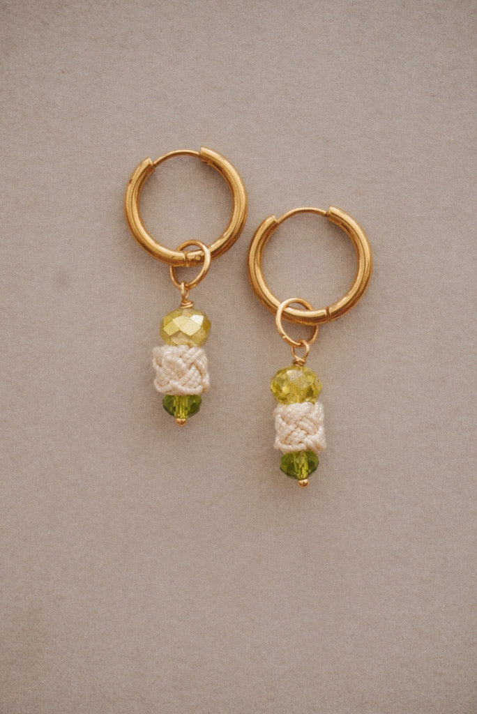Spring Moss Hoop Earrings