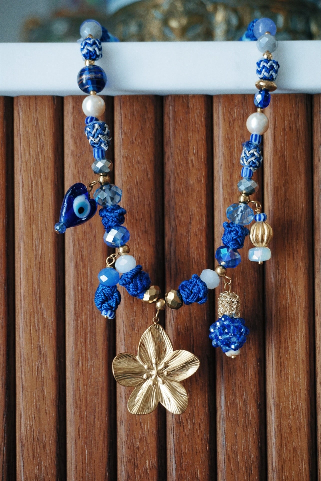 Cobalt Treasures Charm Necklace