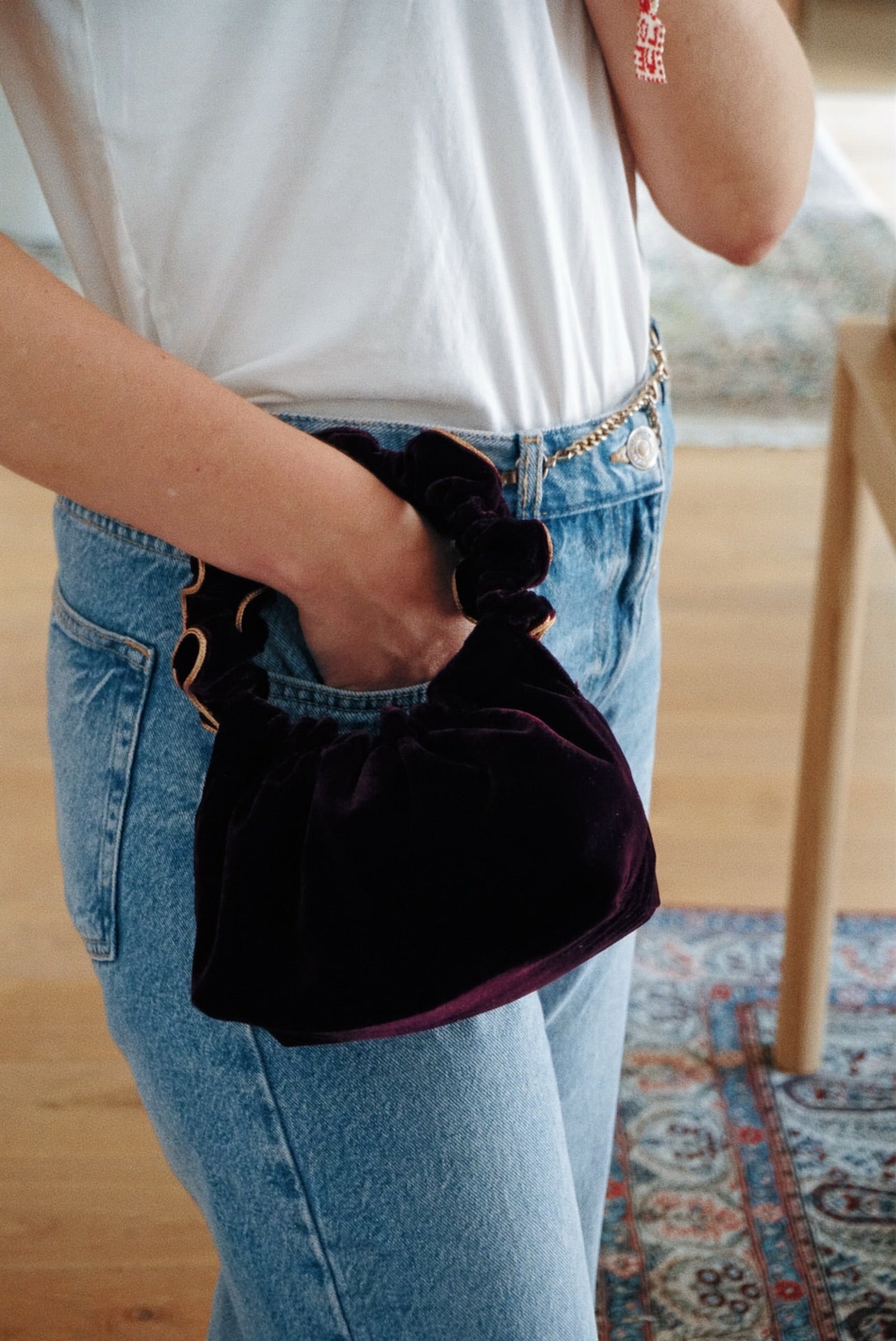 Plum Society Velvet Bag