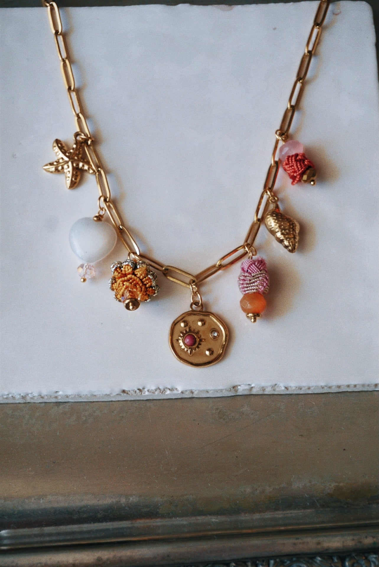 Sunset Treasure Charm Necklace