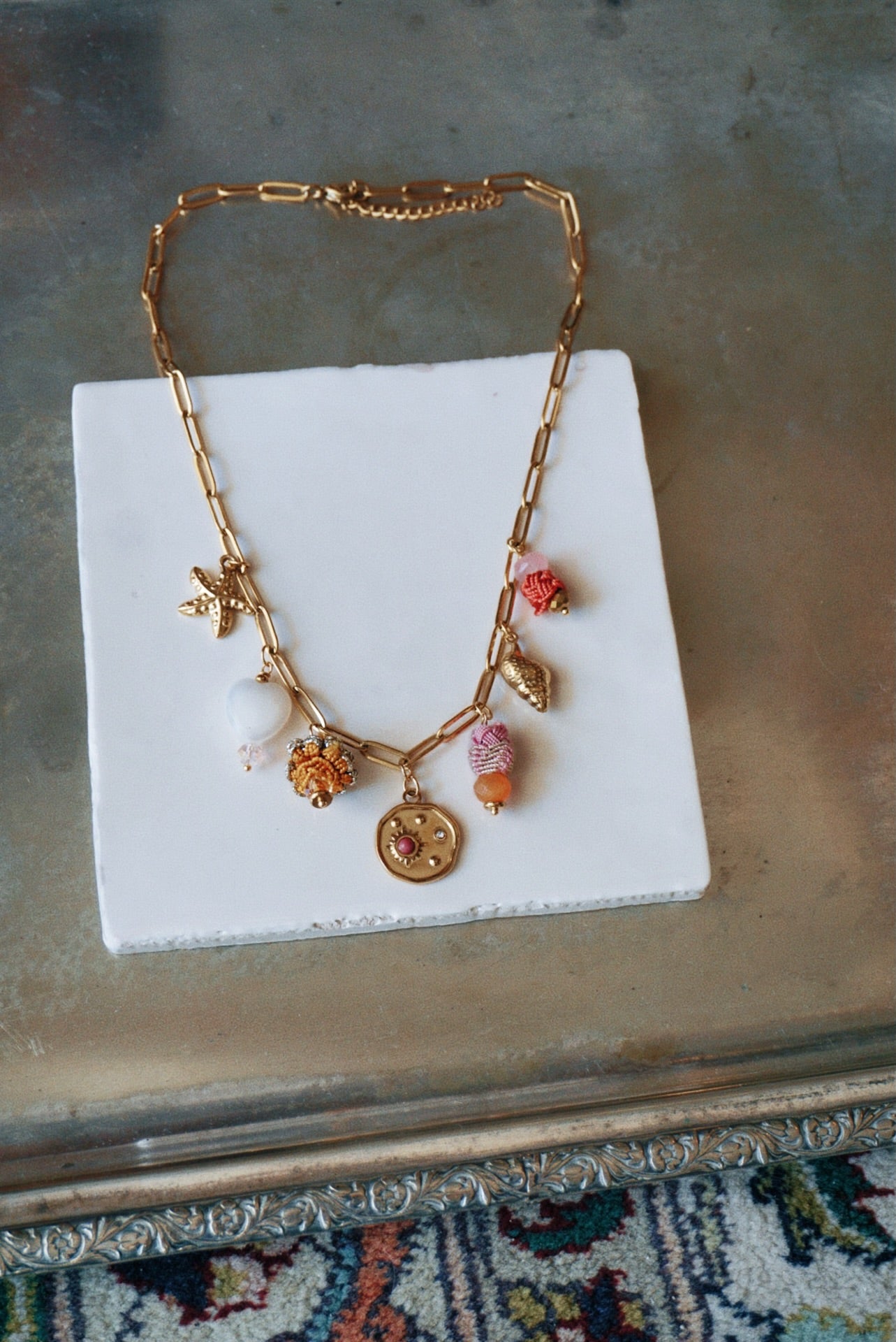 Sunset Treasure Charm Necklace