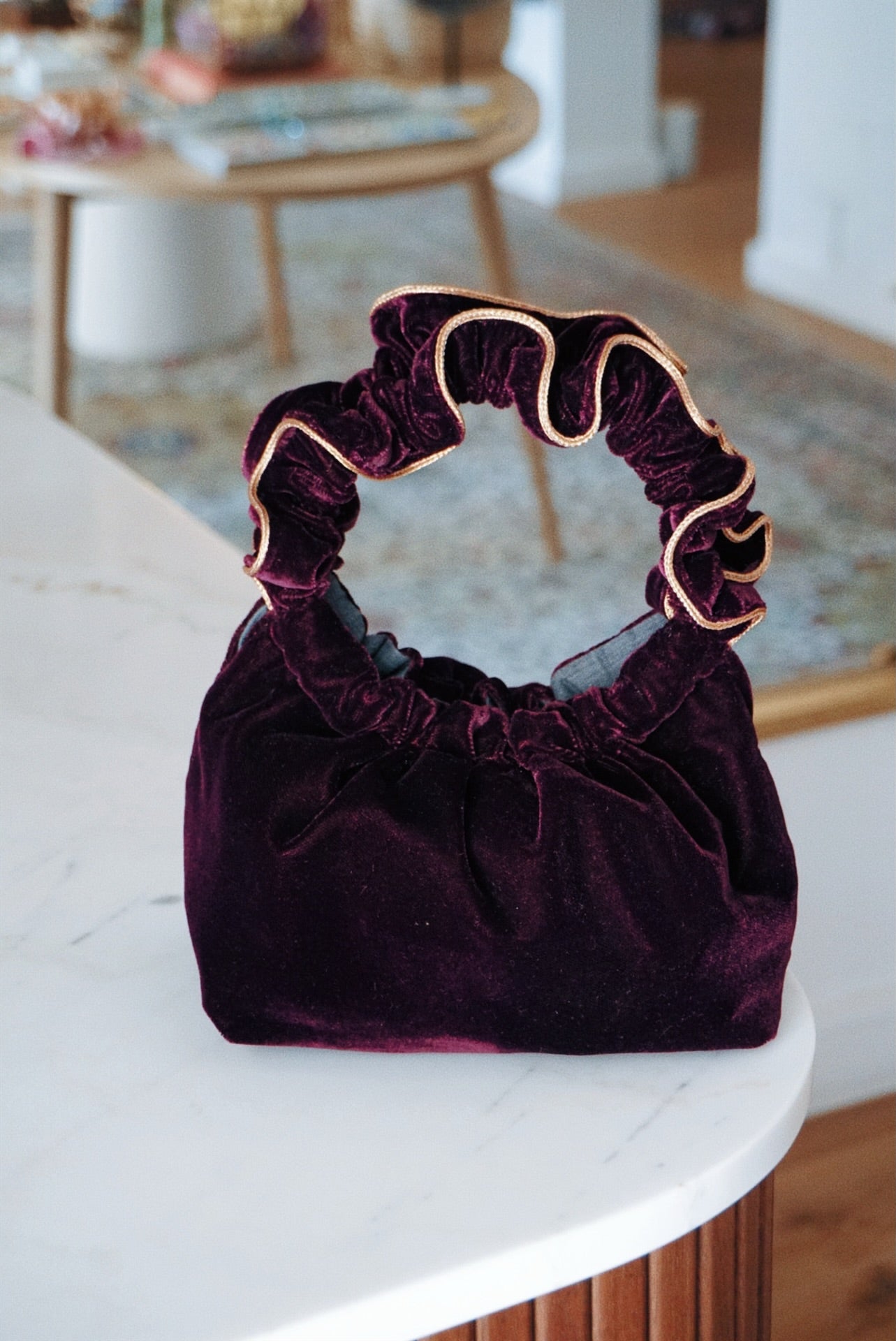 Plum Society Velvet Bag
