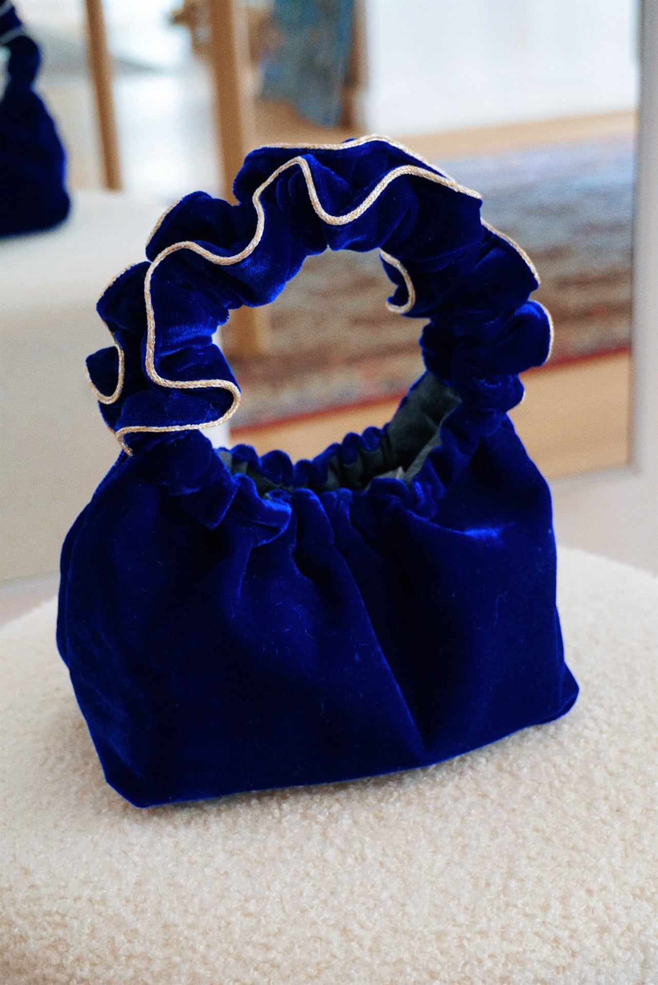 Midnight Blue Velvet Bag