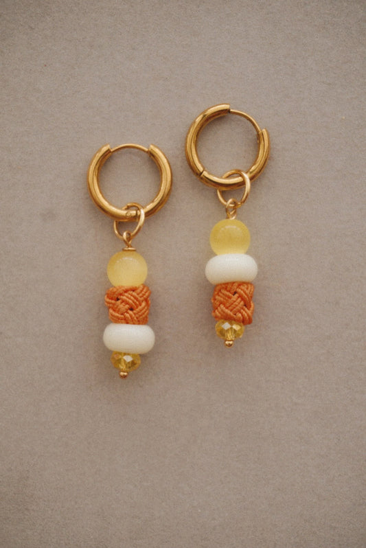 Golden Apricot Hoop Earrings