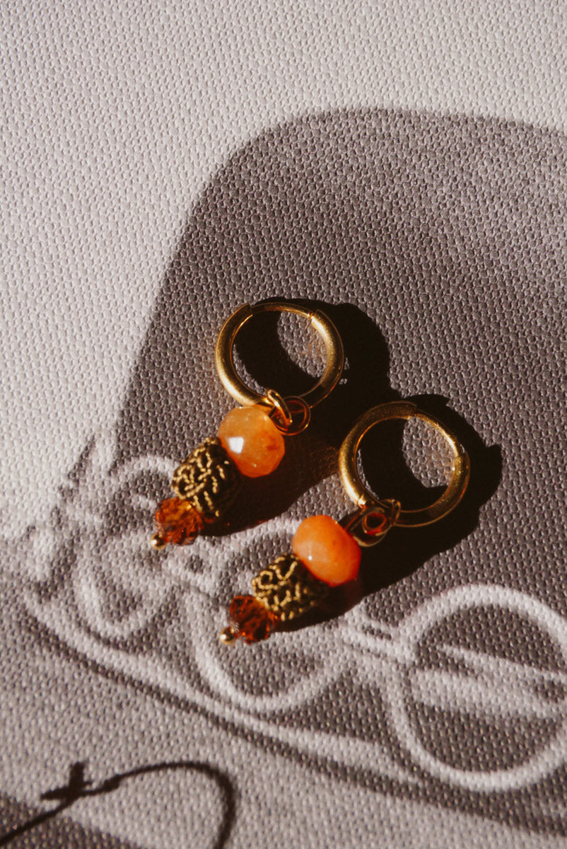 Tangerine Mini Hoop Earrings