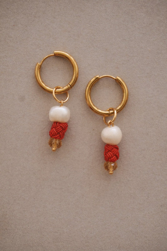 Red Ember Hoop Earrings