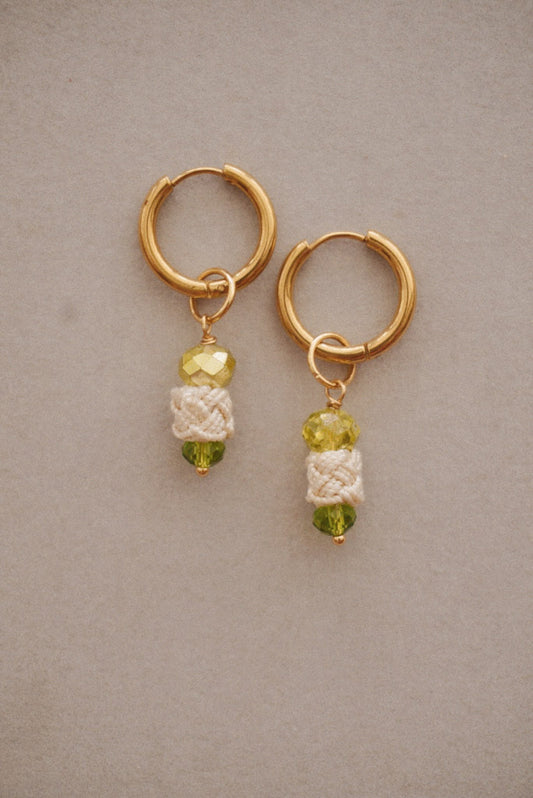 Spring Moss Hoop Earrings